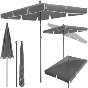 Parasol Vanessa - height-adjustable and tiltable (200x125cm) - grey