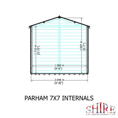 Parham Shiplap Summerhouse Garden Sun Room Approx 7 x 7 Feet - 6