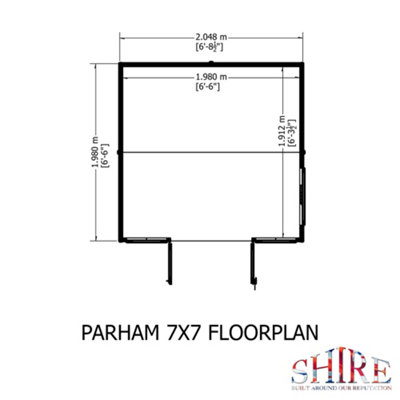 Parham Shiplap Summerhouse Garden Sun Room Approx 7 x 7 Feet - 7