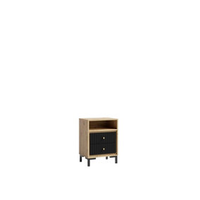 Parii Bedside Table in Black - W500mm H680mm D370mm, Sleek and Modern