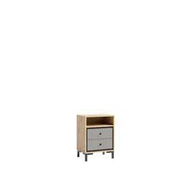 Parii Bedside Table in Grey - W500mm H680mm D370mm, Elegant and Contemporary