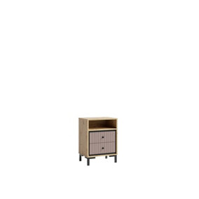 Parii Bedside Table in Pink - W500mm H680mm D370mm, Playful and Chic