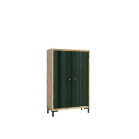 Parii Highboard Cabinet in Green - W890mm H1400mm D370mm, Fresh and Modern