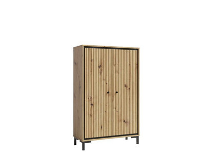 Parii Highboard Cabinet in Oak Artisan - W890mm H1400mm D370mm, Classic and Functional