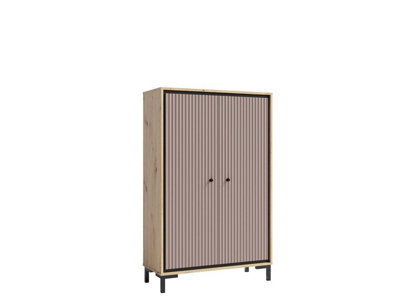 Parii Highboard Cabinet in Pink - W890mm H1400mm D370mm, Vibrant and Chic