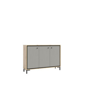 Parii Sideboard Cabinet in Grey - W1300mm H920mm D370mm, Sophisticated and Versatile