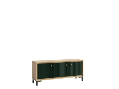Parii TV Cabinet in Green - W1300mm H560mm D370mm, Vibrant and Functional