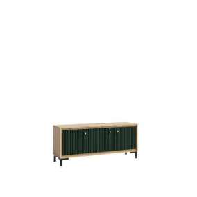 Parii TV Cabinet in Green - W1300mm H560mm D370mm, Vibrant and Functional