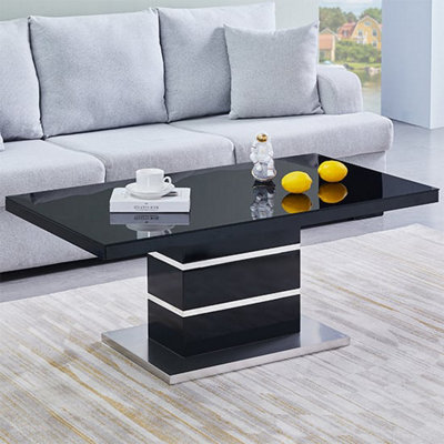 Parini Coffee Table High Gloss Coffee Table for Living Room Centre Table Tea Table for Living Room Furniture Black