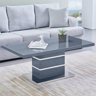 Parini Coffee Table High Gloss Coffee Table for Living Room Centre Table Tea Table for Living Room Furniture Grey