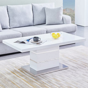 Parini Coffee Table High Gloss Coffee Table for Living Room Centre Table Tea Table for Living Room Furniture White