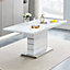 Parini Extendable High Gloss Dining Table Large In White