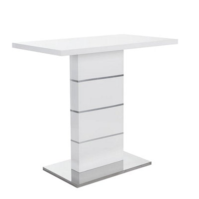 Parini High Gloss Bar Table Rectangular In White