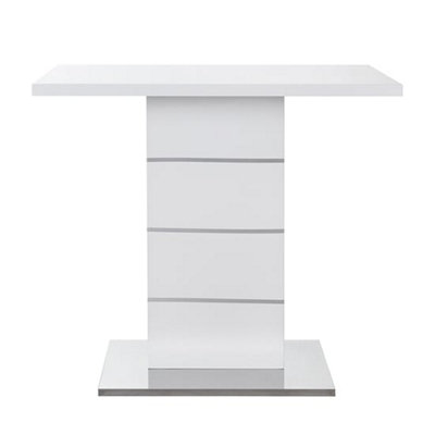 Parini High Gloss Bar Table Rectangular In White