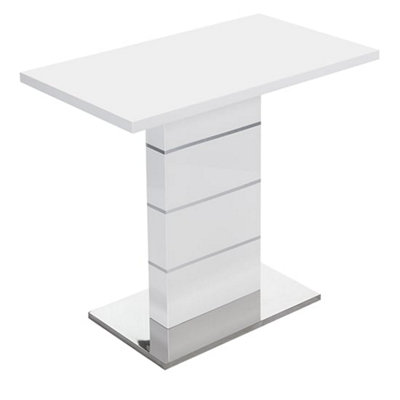 Parini High Gloss Bar Table Rectangular In White