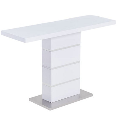 Parini Rectangular High Gloss Console Table In White