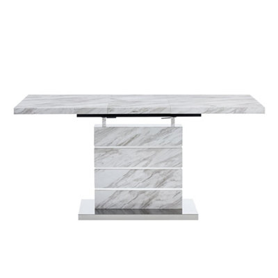 Parini Small Extending Dining Table In Magnesia Marble Effect