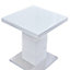 Parini Square High Gloss Lamp Table In White