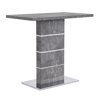 Parini Wooden Bar Table Rectangular In Concrete Effect