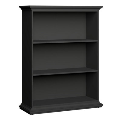 Paris 2 Shelves Low Bookcase in Matt Grey