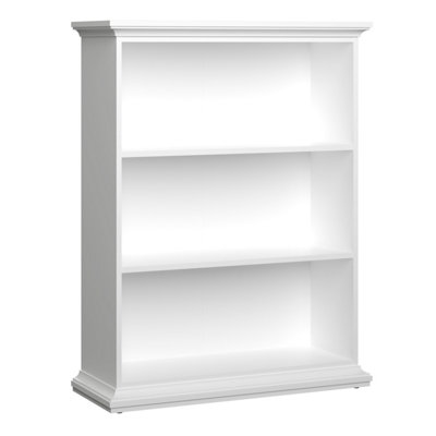 Paris 2 Shelves Low Bookcase in White