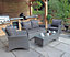 Paris 4 Seater 4 Pc Lounging Coffee Set with Cushions - Synthetic Rattan - H35 x W100 x L48 cm - Cream