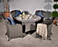 Paris 4 Seater Round Table with Cushions - Synthetic Rattan - H74 x W110 x L110 cm - Grey
