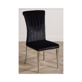 Paris Black Velvet Fabric Dining Chairs for Dining Room or Kitchen