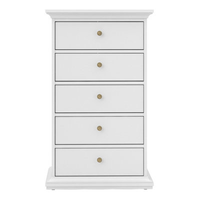 Paris Chest 5 drawers in White