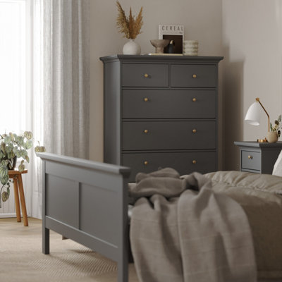 PARIS CHEST OF 6 DRAWERS IN MATT GREY
