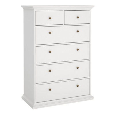 Paris Chest of 6 Drawers in White DIY at B&Q