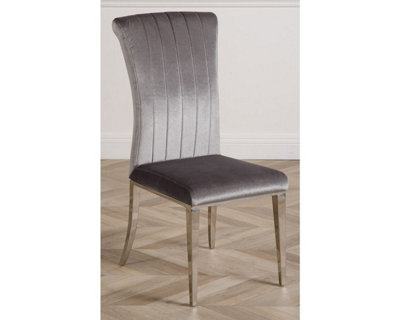 Paris Grey Velvet Fabric Dining Chairs for Dining Room or Kitchen | DIY ...