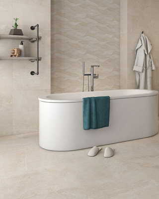 Paris Marfil Cream Matt 608mm x 608mm Porcelain Wall & Floor Tiles (Pack of 4 w/ Coverage of 1.48m2)