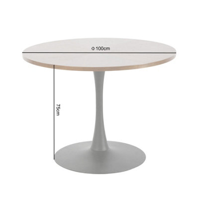 Paris Walnut Round Dining Table 4 Seater 100 x 100 cm