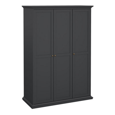 Paris Wardrobe with 3 Doors in Matt Grey DIY at B&Q