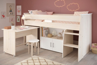 parisot Charly Midsleeper bed with desk