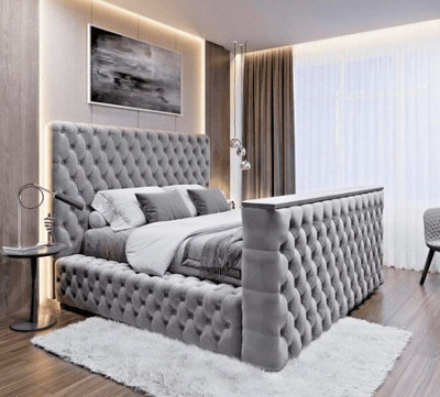 Park Lane Super King Size TV Bed (Grey)