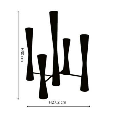 Parker 5 Piece Black Candle Centerpiece H42cm W27.5cm