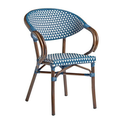 Parlance Stacking Armchair - White & Blue Weave