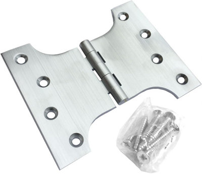 Parliament Hinge 125mm Satin Chrome - Allows Door to Clear Architraves, Dado Rails, and Window Boards Easily