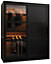 Parma III Sliding Door Wardrobe (H2000mm W1500mm D620mm) with Shelves -Black Matt
