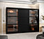 Parma III Sliding Door Wardrobe (H2000mm W2500mm D620mm) with Shelves -Black Matt