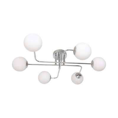 Parola 6 Light Polished Chrome Ceiling Light