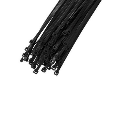 PARTEX CT12048B 120mm x 4.8mm Self-Locking Nylon Cable Ties Black
