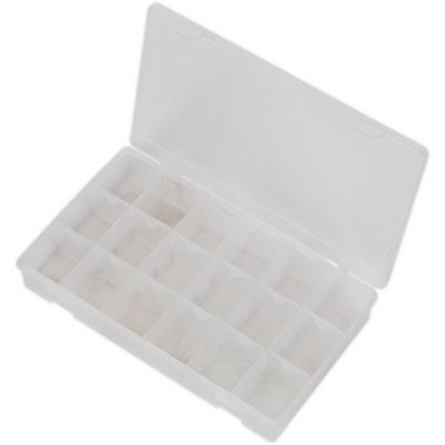 Partitioned Assortment Box - 12 Removeable Dividers - Up To 18 Compartments
