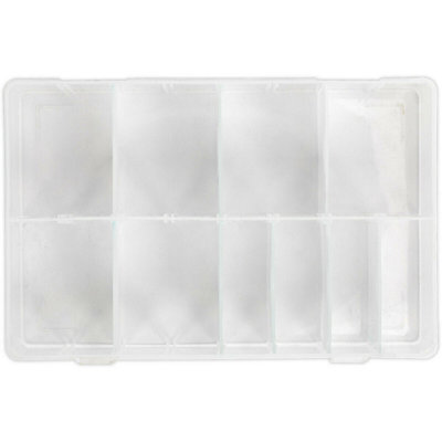 Partitioned Assortment Box - 8 Removeable Dividers - Up To 10 Compartments