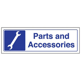 Parts And Accessories Garage Sign - 1mm Rigid Plastic - 450x150mm (x3)