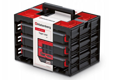 Parts Storage Organiser Tager Case DIY Compartment Cabinet Screws Carry Tool Box Set 1