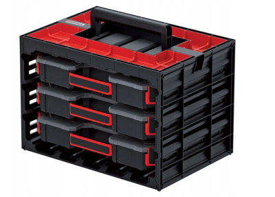Parts Storage Organiser Tager Case DIY Compartment Cabinet Screws Carry Tool Box Set 1 - 3