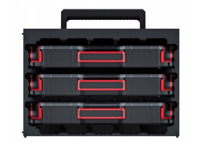 Parts Storage Organiser Tager Case DIY Compartment Cabinet Screws Carry Tool Box Set 2 - 4